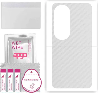 Produktbild von apgo Rückseite Schutzfolie, Skin, kompatibel mit Oppo Reno10 Pro PHV110, Hinten Displayschutzfolie aus Vinylfolie, kratzfest, einfache Montage - Transparenter Kohlenstoff