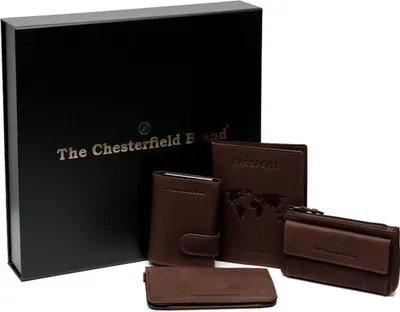 Zdjęcie produktu dla Etui na karty kredytowe marki Chesterfield 4-częściowy zestaw upominkowy skóra 7 cm