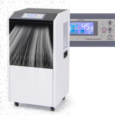 Produktbild von Gewerblicher Entfeuchter mit Display & 4 Rädern, tragbarer Bautrockner mit abnehmbarem & waschbarem Filter, leiser Luftentfeuchter mit Timer