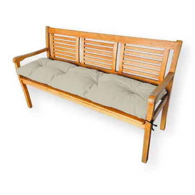 Produktbild von 4L Textil Sitzkissen für Gartenbank ohne Rückenlehne, wetterfest und UV-beständig, beidseitig nutzbar, 150x60 cm, Beige