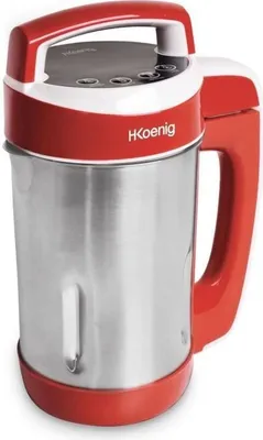 Obrázok produktu pre H.Koenig MXC18 Mixér s ohrevom, 850 W, 1,1 l, nerezová oceľ, 2 programy varenia, červený