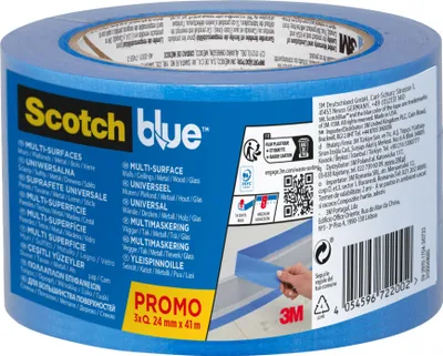 Produktbild von ScotchBlue™ Malerabdeckband Multi Surface 24mm x 41m 3 Rollen PEFC Zertifikat