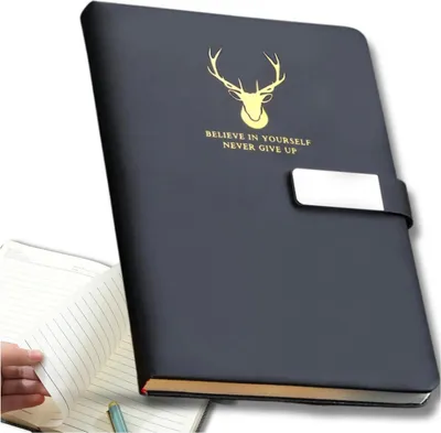 Immagine prodotto di EDIBAZZAR | Taccuino Diario A5 nero elegante con chiusura a scatto