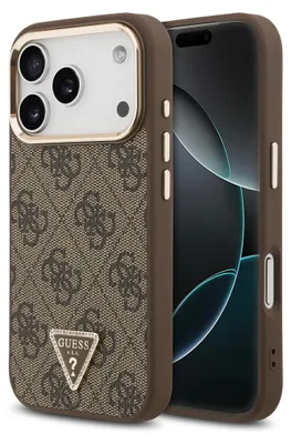 Immagine prodotto di Custodia Guess 4G Triangle Logo Magsafe per Iphone 17 Pro - Marrone e oro