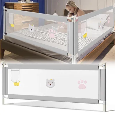 Obrázok produktu pre Ochranná sieť do postele, výška 180 cm, nastaviteľná ochrana proti vypadnutiu pre deti