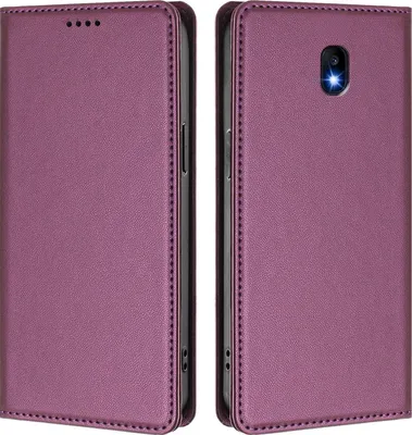 Image de Étui en cuir pour Samsung Galaxy J3 2017, étui à rabat magnétique en cuirPolyuréthaneavec support, violet