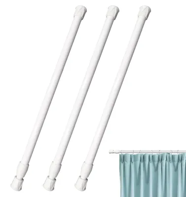 Teleskop-Klemmstangen 3er-Set, 30–50 cm, weiß, ohne Bohren