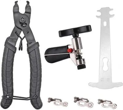 Image de Kits de réparation pour chaînes de vélo, comprenant un outil de démontage et un indicateur d'usure