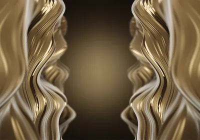 Produktbild von Vlies Fototapete Abstrakt 400x280 cm Tapeten Wandtapete XXL 3D Effekt optische Täuschung gold a-B-0108-a-a