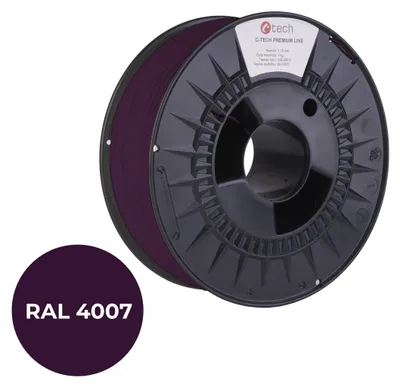 Immagine prodotto di Tisková struna (filament) C-TECH PREMIUM LINE, PLA, purpurová fialková, RAL4007, 1,75mm, 1kg