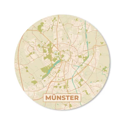 Produktbild von MuchoWow® Mauspad Mousepad Stadtplan - Münster - Vintage - Stadtplan 30x30 cm - Mousepads - Maus Mat - Pad - Mausunterlage - Tischunterlage - Schreibtischmatten