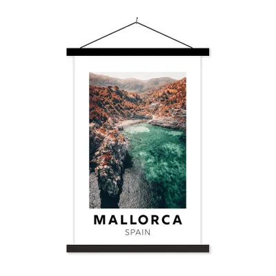 Produktbild von MuchoWow® Textilposter Mallorca - Spanien - Berge 40x60 cm mit schwarzem Rahmen - Wanddekorationen
