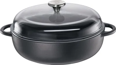 Produktbild von Kuechenprofi Provence 0402551024 Bratpfanne, 24 cm max. Durchmesser, Gusseisen/Gussaluminium, Induktionsherd-geeignet, inkl. Deckel