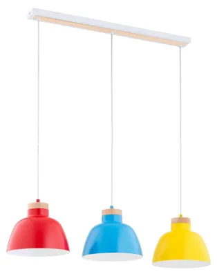 Obrázok produktu pre Závesná lampa LORIEN, viacfarebná, 3xE27x15W, kov, rozmery: 90x23x85 cm, IP20, Alfa