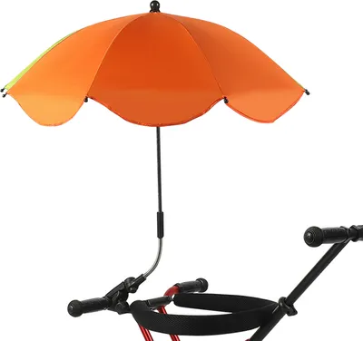 Obrázok produktu pre Slnečník na stoličku so svorkou, prenosný slnečník na detský kočík, oranžový