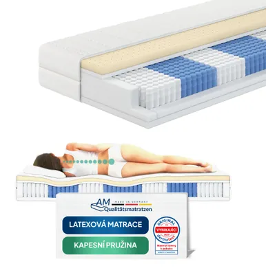 Obrázek produktu pro AM Qualitätsmatratzen | Matrace s latexovým jádrem Premium - 200x200 cm - H3 - 1000 pružin