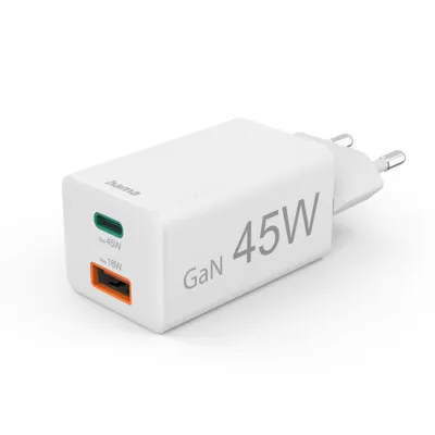 Immagine prodotto di hama Adattatore di ricarica GaN bianco, 45 Watt