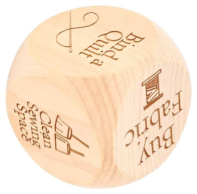 Produktbild von Quilter-Würfel für Entscheidungen mit 6 eingravierten Aufgaben, Bastler-Enthusiasten, lustiges Nähwerkzeug aus Holz
