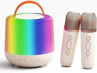 Immagine prodotto di Set karaoke per bambini, mini altoparlante Bluetooth con luci per bambine e bambini (da camera)