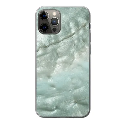 Produktbild von MuchoWow® Handyhülle Schutzhülle Hülle für iPhone 12 Pro Natursteine - Grün - Perlmutt Silikon Softcase Handy Hülle - Abdeckung
