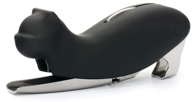 Kellner-Korkenzieher 3-in-1, Edelstahl, schwarzer Silikongriff