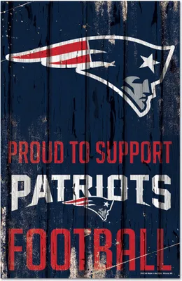 Produktbild von NFL New England Patriots Proud to Support Football Wood Sign Holzschild Holz Deko 43x28cm