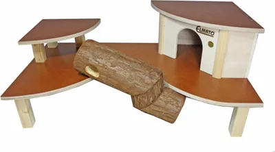 Produktbild von Elmato 12869 Fitnessparcour, Nagerhaus, Spielplatz, Hamster Mäuse, 55x30x24cm
