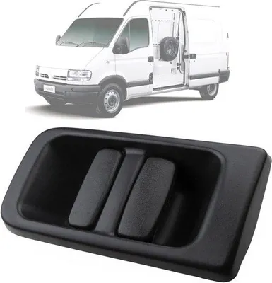 Image de Poignée de porte coulissante extérieure, côté droit arrière, noire - pour Renault, Vauxhall et Opel