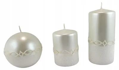 Produktbild von Adpal Zylinderkerze Glitzer Perlmutt Dekoration 15cm