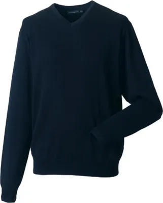 Produktbild von Russell Collection R-710M-0 | V-Neck Knitted Pullover - Farbe: French Navy - Größe: L