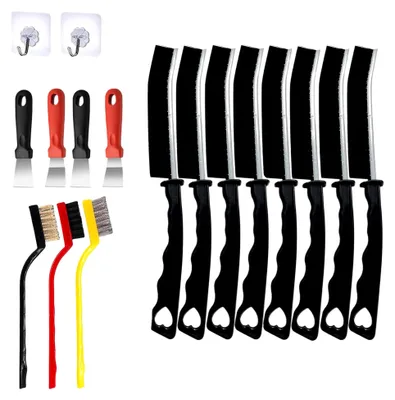 Produktbild von Hartborsten Eckenreinigungsbürste Set Reinigungsbürsten-Set 17-teilig,spaltenreinigungsbürste, 8 Fugenbürsten mit Griff, 4 Spachteln, 3 Drahtbürsten, 2 Wandhaken, für Küche und Bad