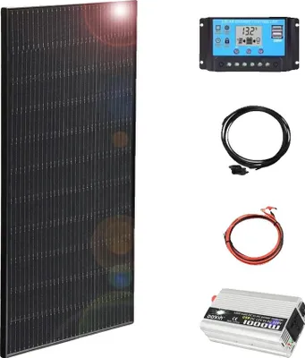 Obrázek produktu pro Solární panel, monokrystalický, lehká konstrukce, 150 W, 12 V, 220 V, sada