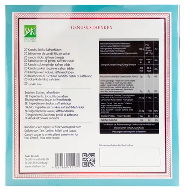 Produktbild von Khanum Khanuma- Kandis-Sticks mit Safran 20 Stück