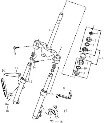 Produktbild von Rex Stratos Montana Gabelbrücke Radgabel 50ccm 2Takt 706769 Motorroller.de Telegabel Gabel-Brücke Vorderrad-Gabel Joch Vorderradgabel Lenkgabel
