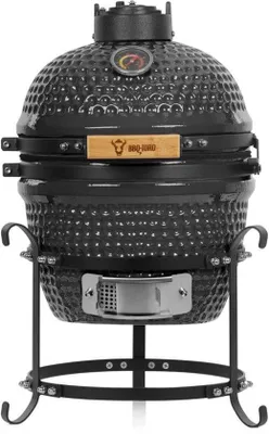Produktbild von Holzkohle-Grill, Kamado-Typ - 32 cm Durchmesser - Keramik - Grau - Kompaktes Design - Mini-Kamado-Grill