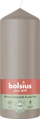 Produktbild von Bolsius Stumpenkerze helles taupe 15 cm Ø 5,8 cm