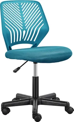 Produktbild von Yaheetech Bürostuhl, höhenverstellbar, ohne Armlehnen, Türkis, Metall, Polyester, Kunststoff, 136 kg, Gasdruckfeder, weiche Sitzfläche, 360° drehbare Rollen, 50x55x79-92 cm (LxBxH), 5.9 kg