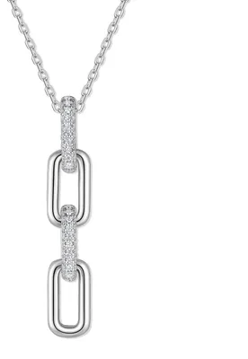 Produktbild von 9NB-1665 – Silberkette mit Anhänger – Gliederkette – Mit Zirkonia – Silberfarben – 925er Silber – 40+5 cm