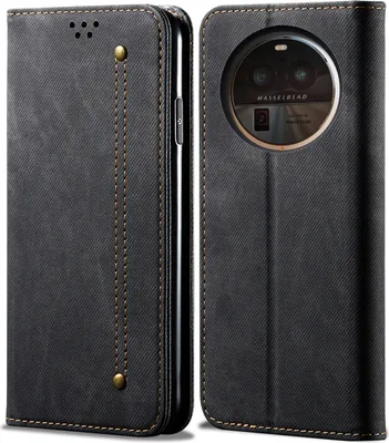 Produktbild von OPPO Find X6 Hülle, Leder Brieftasche Flip Bookstyle Schutzhülle mit Standfunktion für OPPO Find X6 Schwarz