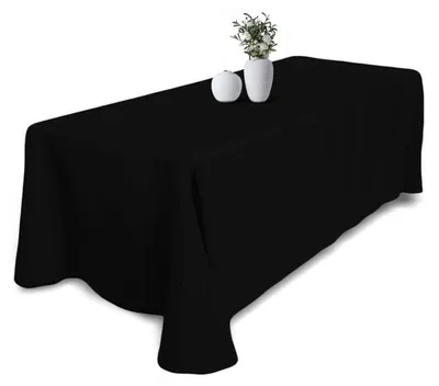 Productafbeelding van Zwarte tafelkleed, 152 x 260 cm, polyester, rechthoekig, wasbaar, vlekbestendig, kreukvrij