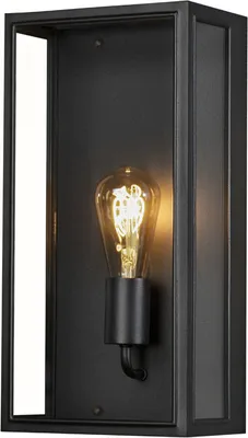 Produktbild von Konstsmide Carpi Wandleuchte groß schwarz, 1xE27 Sockel, max 1x60W, 240V, Aluminium/Glas, 7349-750