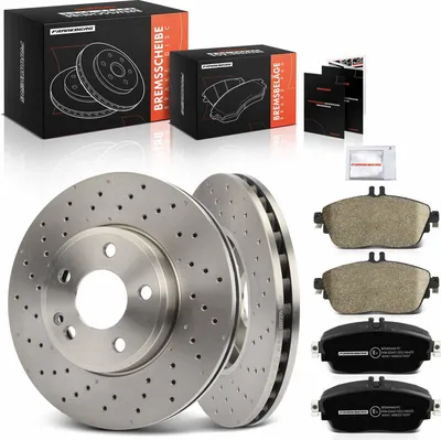 Produktbild von Frankberg 2x Bremsscheiben 4x Bremsbeläge Vorderachse für Mercedes-Benz W176 W242 W246 C117 X117 X156