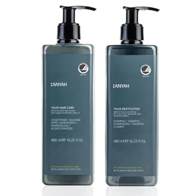 Image de ANYAH Shampoo & Conditioner Set 2 × 480 ml - doux, vegan, soin des cheveux, après-shampooing