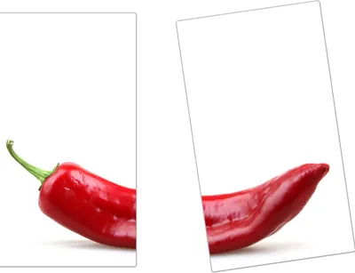 Produktbild von Spritzschutz Herdabdeckplatte Schneidebrett aus Glas Eine Chilischote 2-Teilig (60x52cm)