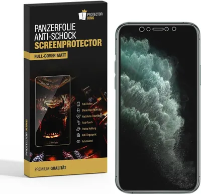 Produktbild von 4x Panzerfolie für iPhone 11 Pro Max FULL COVER ANTI-SCHOCK Displayfolie MATT