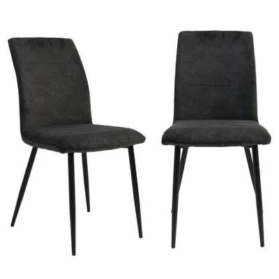 Immagine prodotto di Sedie da pranzo moderne con rivestimento in tessuto - comode sedie da tavolo con parte anteriore impunturata - sedie da cucina imbottite con schienale curvo per un maggiore comfort di seduta , Quantità:2 pezzi;Colore:Antracite