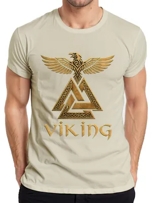 Immagine prodotto di T-shirt con il simbolo del Valknut, il corvo, Odino, mitologia nordica, guerriero, Valhalla, per uomo, taglia S
