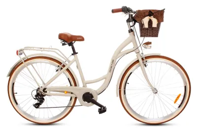 Produktbild von Goetze Citybike Mood ALU 28 Zoll 7 Gang Tiefeinsteiger Retro Damenfahrrad mit Korb