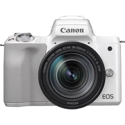 Produktbild von Canon EOS M50 + 18-150 mm, 24,1 MP, 6000 x 4000 Pixel, CMOS, 4K Ultra HD, Touchscreen, Weiß