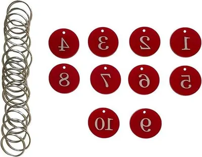 Immagine prodotto di Etichette per portachiavi rosse, set da 10 pezzi per l'ufficio